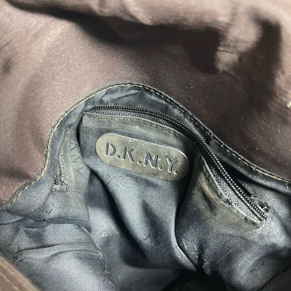 DKNY Brown Nylon small crossbody bag with silver tone accents and hardwares - Picture 6 of 12